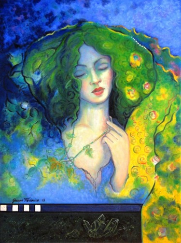 Painting titled "Primavera" by Grazyna Federico, Original Artwork, Acrylic