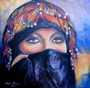 Painting titled "Frauen Marokkos" by Grazyna Federico, Original Artwork, Acrylic