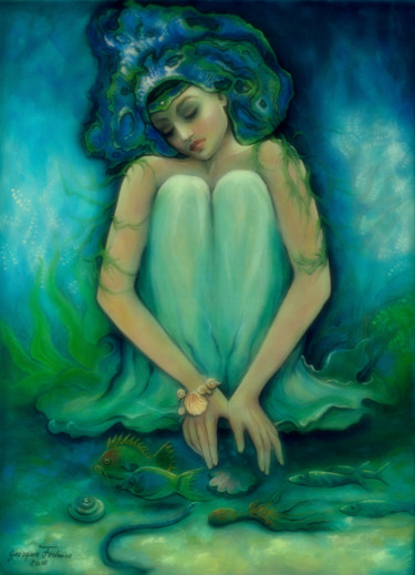 Malerei mit dem Titel "Aquatica" von Grazyna Federico, Original-Kunstwerk, Acryl