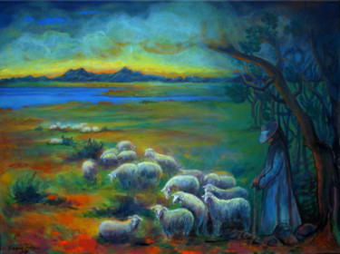 Peinture intitulée "Il pastore" par Grazyna Federico, Œuvre d'art originale, Acrylique