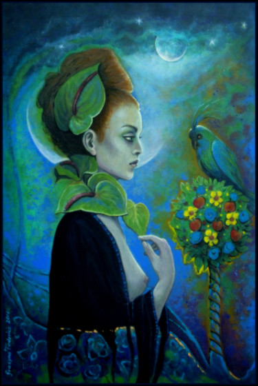 Malerei mit dem Titel "A Midsummer Night`s…" von Grazyna Federico, Original-Kunstwerk, Acryl