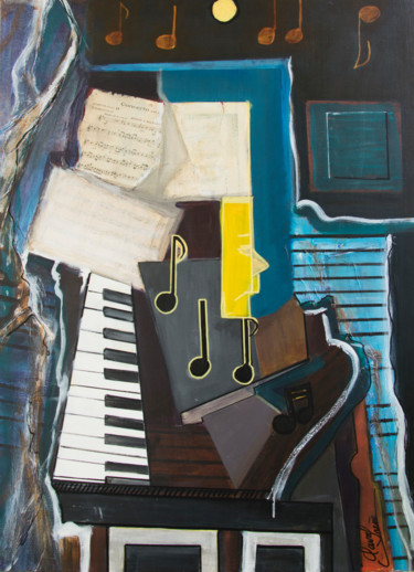 Malerei mit dem Titel "concerto en fa" von Irène Claval, Original-Kunstwerk, Öl