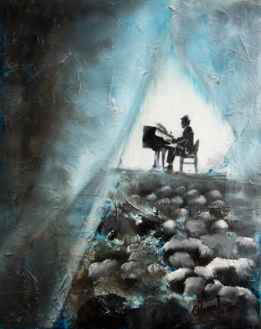 Peinture intitulée "solitude" par Irène Claval, Œuvre d'art originale, Huile