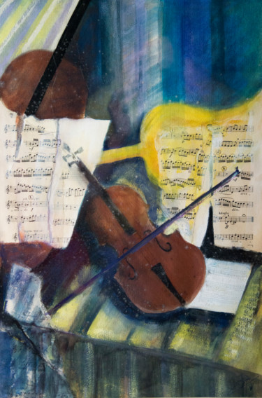 Peinture intitulée "music music" par Irène Claval, Œuvre d'art originale