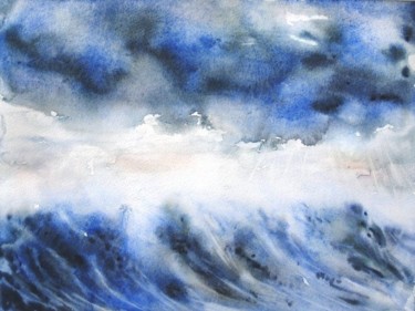 Peinture intitulée "La vague" par Irène Bischoff Hébert, Œuvre d'art originale