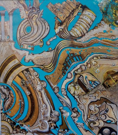 Malerei mit dem Titel "Atlantis" von Irene Mitawski, Original-Kunstwerk, Acryl