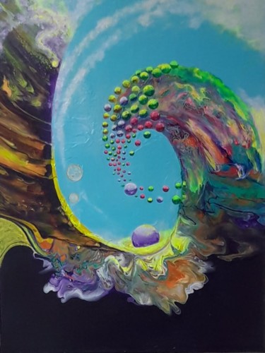 Peinture intitulée "Die Welle" par Irene Mitawski, Œuvre d'art originale, Acrylique