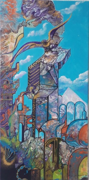 Malerei mit dem Titel "Adlernest" von Irene Mitawski, Original-Kunstwerk, Acryl