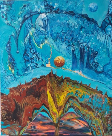 Malerei mit dem Titel "WINTER IS COMING" von Irene Mitawski, Original-Kunstwerk, Acryl