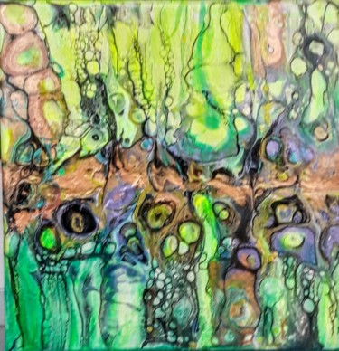 Malerei mit dem Titel "Struktur der Zelle" von Irene Mitawski, Original-Kunstwerk, Acryl