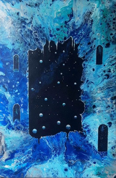 Malerei mit dem Titel "Winternacht" von Irene Mitawski, Original-Kunstwerk, Acryl