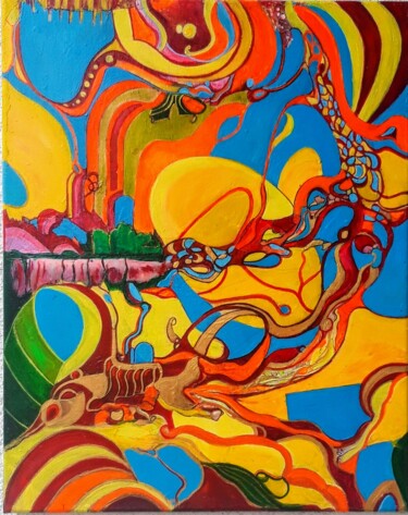 Abstrakt 23 Peinture intitulée "Abstrakt 23" par Irene Mitawski, Œuvre d'art originale, Acrylique