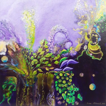 Pintura titulada "Fantasie in Violett" por Irene Mitawski, Obra de arte original, Acrílico