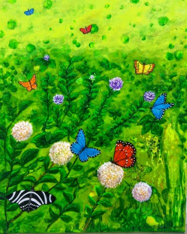 Painting titled "Der Sommer kommt be…" by Irene Mitawski, Original Artwork, Acrylic