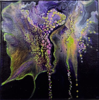 Malerei mit dem Titel "Abstrakt in Violett" von Irene Mitawski, Original-Kunstwerk, Acryl