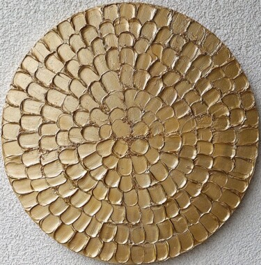 Malerei mit dem Titel "Goldkreis" von Irene Mitawski, Original-Kunstwerk, Acryl Auf Keilrahmen aus Holz montiert