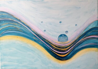 Malerei mit dem Titel "die Welle 2" von Irene Mitawski, Original-Kunstwerk, Acryl Auf Keilrahmen aus Holz montiert