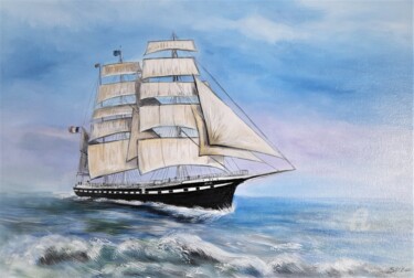 Painting titled "Voilier  : Le BELEM" by Syrène, Original Artwork, Acrylic