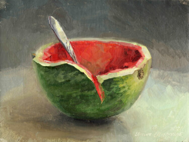 Картина под названием "Eaten watermelon wi…" - Irina Shadrina, Подлинное произведение искусства, Масло