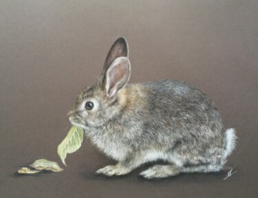 Drawing titled "Rabbit!" by Irene_art, Original Artwork, Pastel