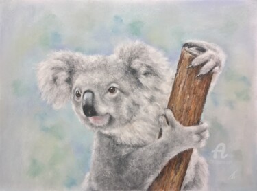 Drawing titled "Cute koala" by Irene_art, Original Artwork, Pastel