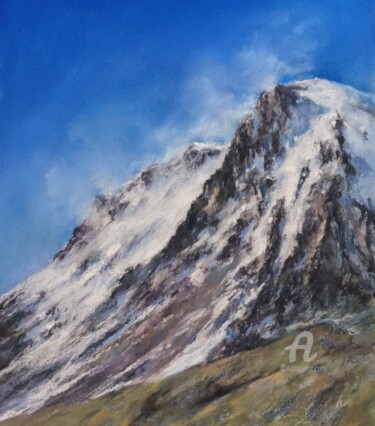 Dessin intitulée "Mountains" par Irene_art, Œuvre d'art originale, Pastel
