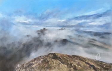 Drawing titled "Mountscape" by Irene_art, Original Artwork, Pastel
