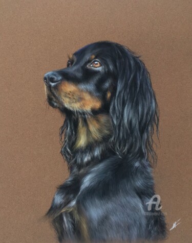 Рисунок под названием "Dog portrait!" - Irene_art, Подлинное произведение искусства, Пастель