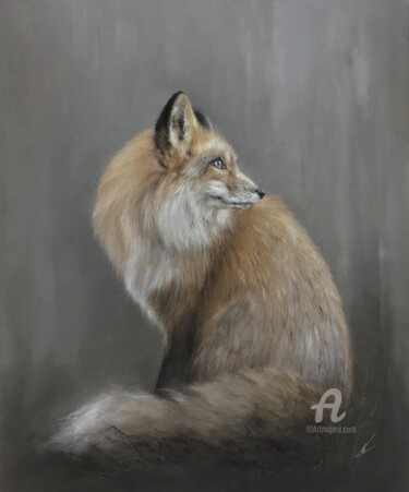 Рисунок под названием "Fox" - Irene_art, Подлинное произведение искусства, Пастель