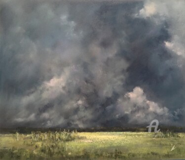 Dessin intitulée "Thunderstorm" par Irene_art, Œuvre d'art originale, Pastel