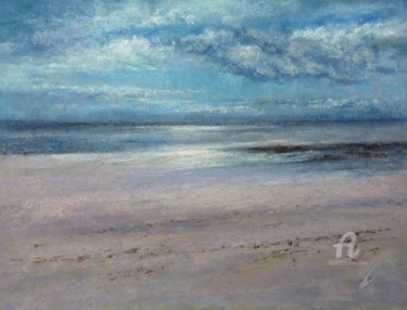 Dessin intitulée "Deserted beach" par Irene_art, Œuvre d'art originale, Pastel