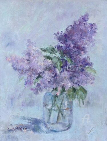 Рисунок под названием "Lilac" - Irene_art, Подлинное произведение искусства, Пастель