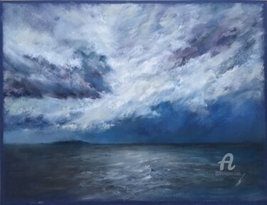 Рисунок под названием "Evening sea" - Irene_art, Подлинное произведение искусства, Пастель