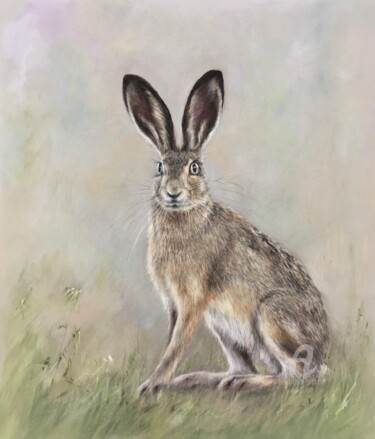 Drawing titled "Sly hare" by Irene_art, Original Artwork, Pastel