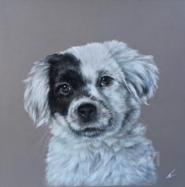 Drawing titled "White and black" by Irene_art, Original Artwork, Pastel