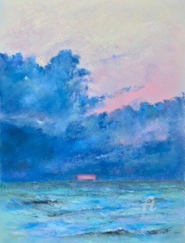 Disegno intitolato "Sunset clouds" da Irene_art, Opera d'arte originale, Pastello