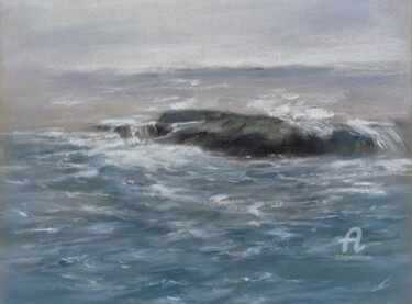Рисунок под названием "Sad sea" - Irene_art, Подлинное произведение искусства, Пастель