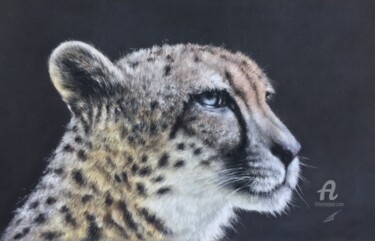 Desenho intitulada "Cheetah" por Irene_art, Obras de arte originais, Pastel