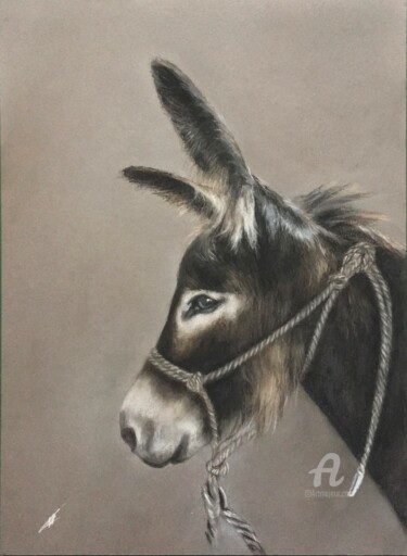 Drawing titled "Le bourricot" by Irene_art, Original Artwork, Pastel