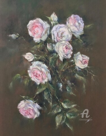 Dibujo titulada "Roses" por Irene_art, Obra de arte original, Pastel