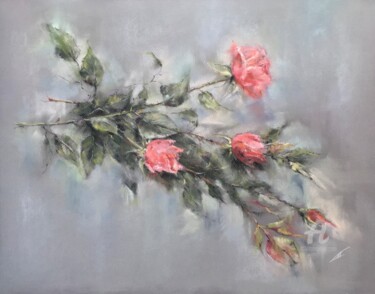 "Pink roses" başlıklı Resim Irene_art tarafından, Orijinal sanat, Pastel