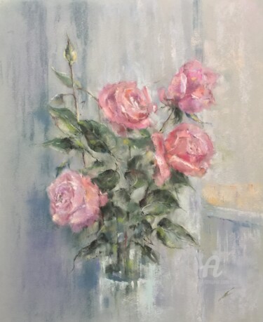 Zeichnungen mit dem Titel "Near the window" von Irene_art, Original-Kunstwerk, Pastell