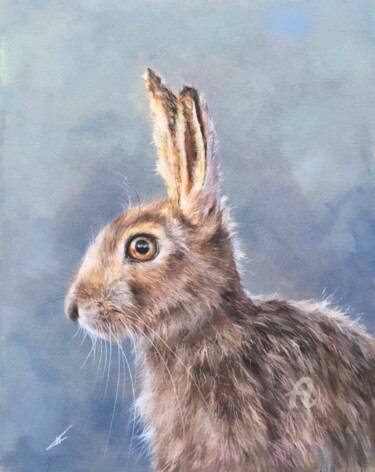 Drawing titled "Sunny bunny" by Irene_art, Original Artwork, Pastel