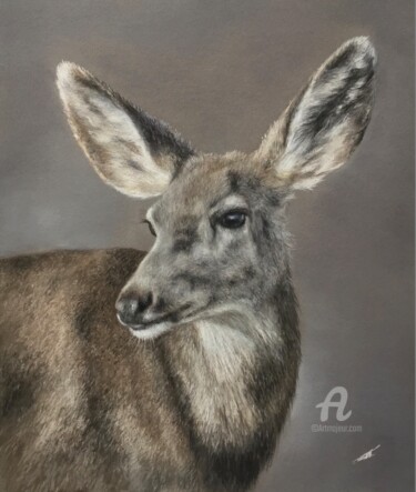 Drawing titled "Deer" by Irene_art, Original Artwork, Pastel