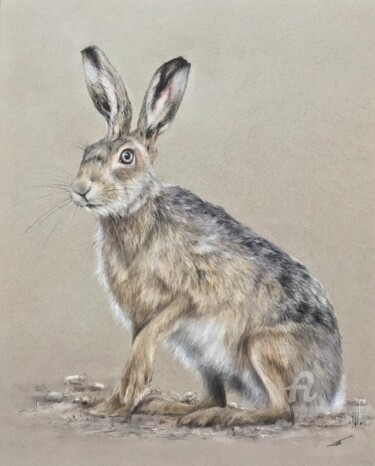 "Curious hare" başlıklı Resim Irene_art tarafından, Orijinal sanat, Pastel