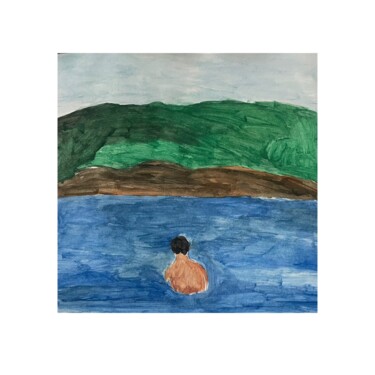 Картина под названием "The Lake" - Irfan Ajvazi, Подлинное произведение искусства, Акрил