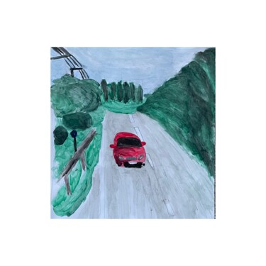 Schilderij getiteld "The Highway" door Irfan Ajvazi, Origineel Kunstwerk, Acryl