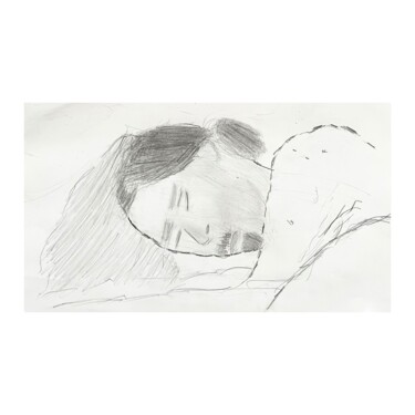 Рисунок под названием "Bed" - Irfan Ajvazi, Подлинное произведение искусства, Карандаш