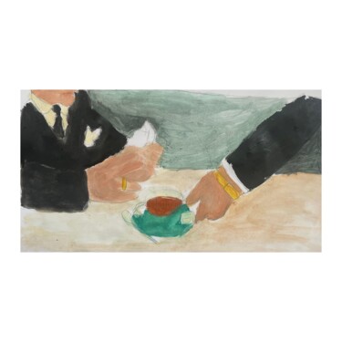 Malerei mit dem Titel "Dinner Painting" von Irfan Ajvazi, Original-Kunstwerk, Acryl