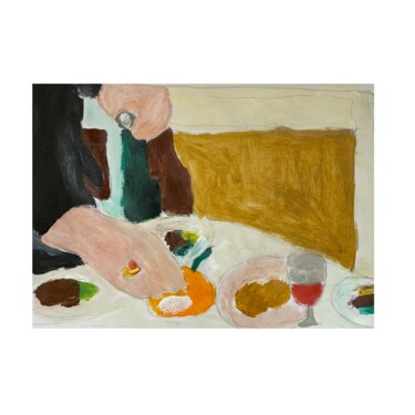 Pittura intitolato "Breakfast art" da Irfan Ajvazi, Opera d'arte originale, Acrilico